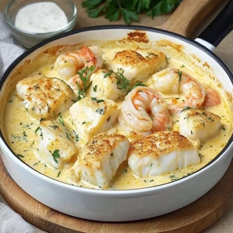 Creamy Garlic Seafood Skillet